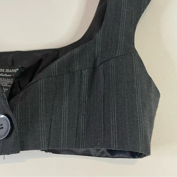 Y2K Clubwear Top Guess Bra Black Gray VTG Y3K Baddie Contemporary Medium 00s - Picture 6 of 13